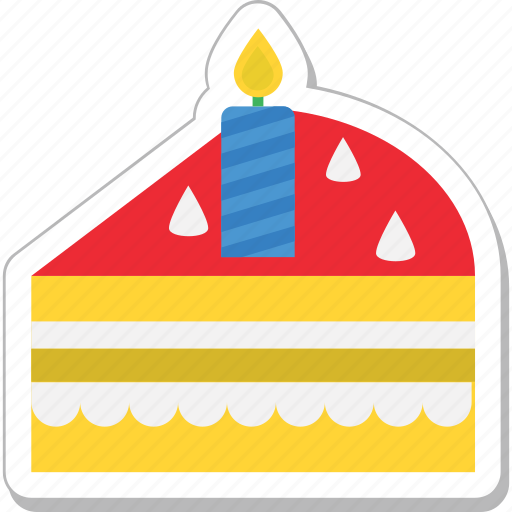 Bakery, cake piece, candle, dessert, sweet sticker - Download on Iconfinder