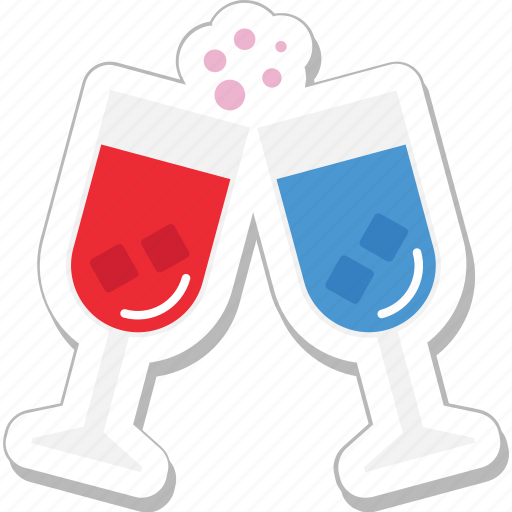 Alcohol, champagne, cheers, toasting, wine glass sticker - Download on Iconfinder