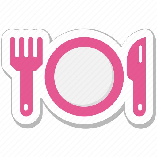 Dining, fork, knife, plate, restaurant sticker - Download on Iconfinder