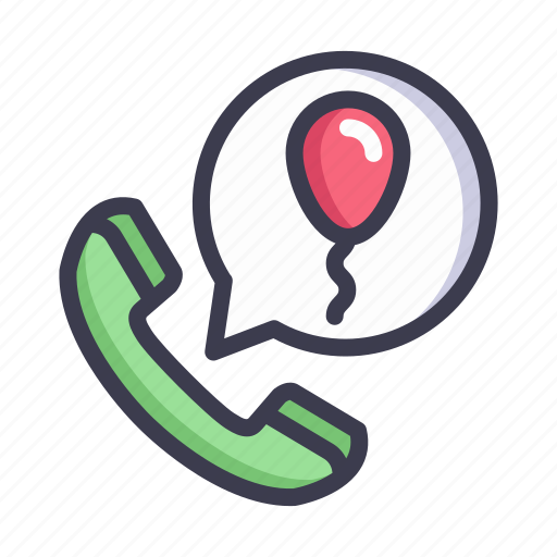 Party, celebration, festival, event, birthday, telephone, balloon icon - Download on Iconfinder