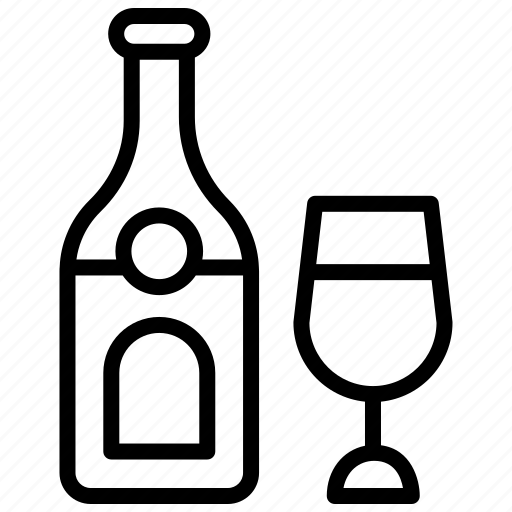 Wine, bottle, alcohol, champagne, glass icon - Download on Iconfinder