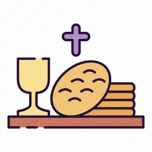 Bread, wine, crucifixion, messiah, faith, last supper, holy icon - Download on Iconfinder