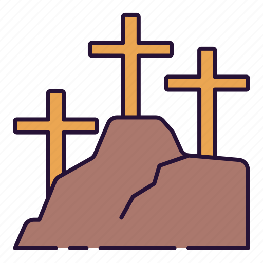 Golgotha, hill, crucifixion, messiah, calvary, cross, sinner icon - Download on Iconfinder