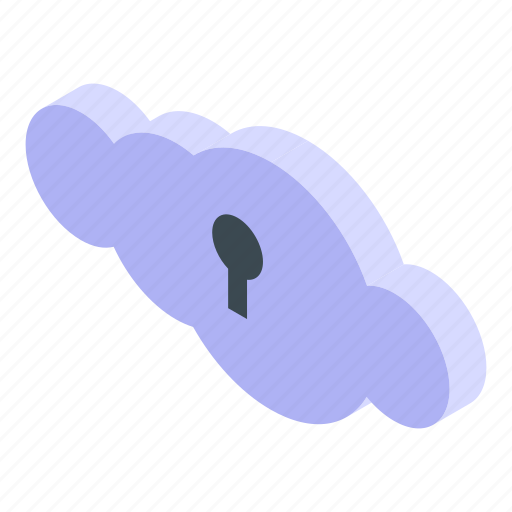 Data, cloud, password, protection, isometric icon - Download on Iconfinder