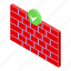 firewall, password, protection, isometric 