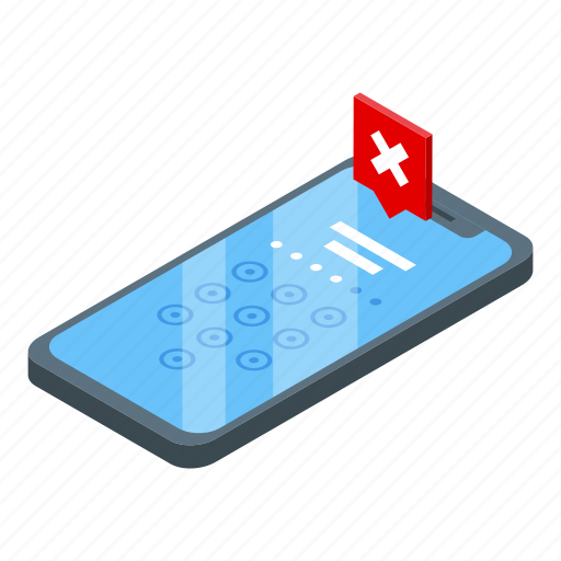 Smartphone, password, protection, isometric icon - Download on Iconfinder