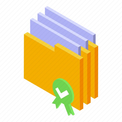 Folder, password, protection, isometric icon - Download on Iconfinder
