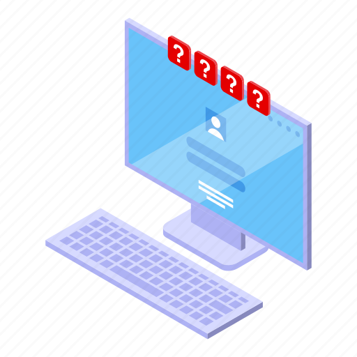 Computer, password, protection, isometric icon - Download on Iconfinder