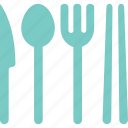 chopsticks, eat, fork, knife, meal, spoon, tableware