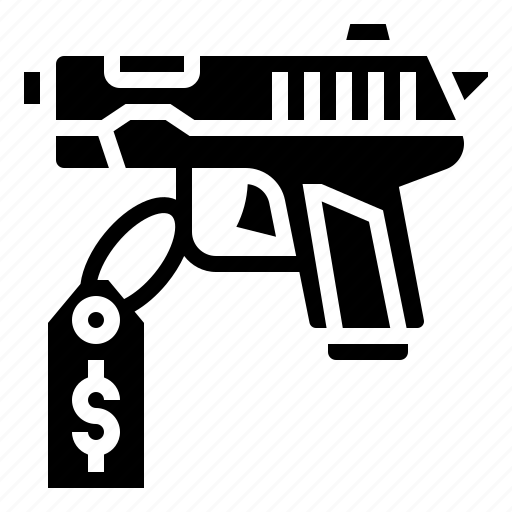 Firearm, gun, handgun, price, weapon icon - Download on Iconfinder