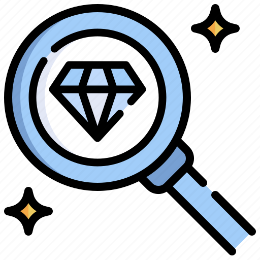 Worth, diamond, jewel, magnifying, glass, fashion icon - Download on Iconfinder