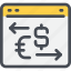 arrow, bank, browser, exchange, money, payment, website 