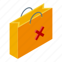shop, bag, payment, cancellation, isometric