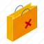 shop, bag, payment, cancellation, isometric 