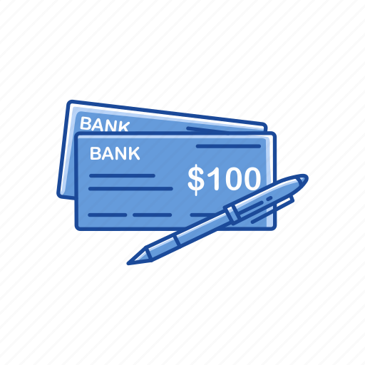 Bank check, check, one hundred dollars, pay check icon - Download on Iconfinder