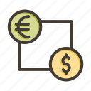 money exchange, bank, currency, dollar, euro