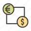money exchange, bank, currency, dollar, euro 