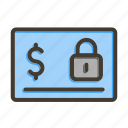 secure payment, card, credit, locked, money