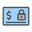 secure payment, card, credit, locked, money 