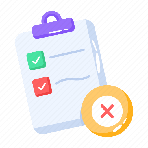 Survey report, rejected list, wrong report, to do, task list icon - Download on Iconfinder