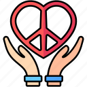 peace, pacifism, heart, hand