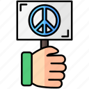 peace, hand, flag, interaction