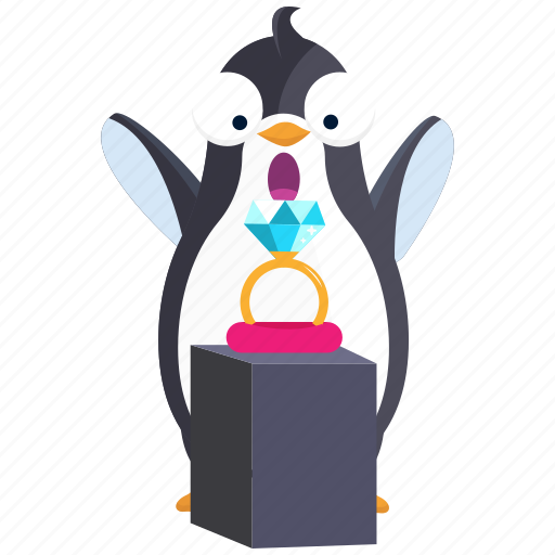 Diamond, emoji, emoticon, penguin, ring, smiley, sticker icon - Download on Iconfinder