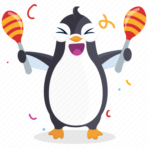 Celebration, emoji, emoticon, maracas, penguin, smiley, sticker icon - Download on Iconfinder
