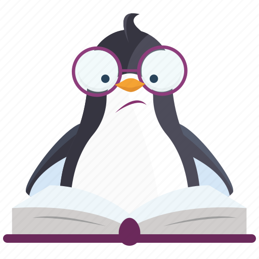 Emoji, emoticon, learn, penguin, read, smiley, sticker icon - Download on Iconfinder