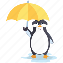 emoji, emoticon, penguin, smiley, sticker, umbrella, weather