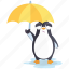 emoji, emoticon, penguin, smiley, sticker, umbrella, weather 