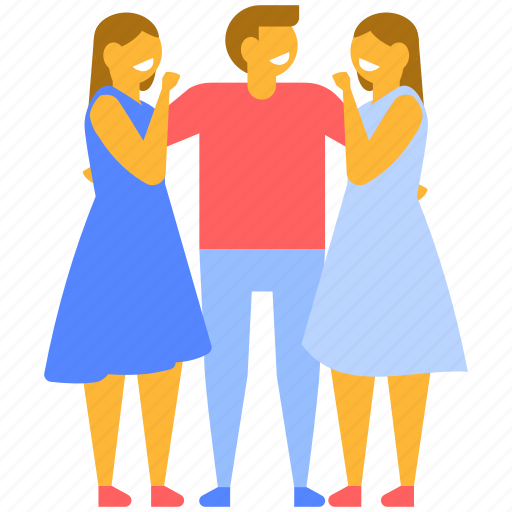 Best friends, girls and boy, group friends, people, siblings, talking illustration - Download on Iconfinder