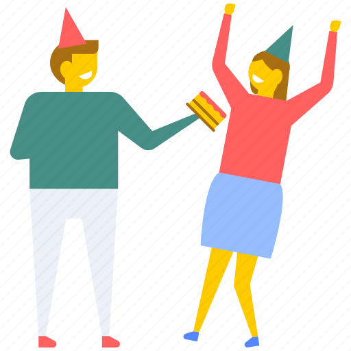 Birthday enjoying friends, birthday enjoyment, birthday entertainment, celebrations, party illustration - Download on Iconfinder