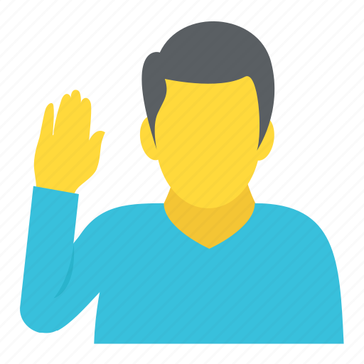 Emoticon, man emoji, man raising hand, sign language, smiley icon - Download on Iconfinder