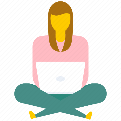 Female with laptop, internet browsing, surfing internet, web surfing, working on laptop icon - Download on Iconfinder