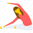 gymnastic, relaxing, side seated angle, yoga, yoga pose