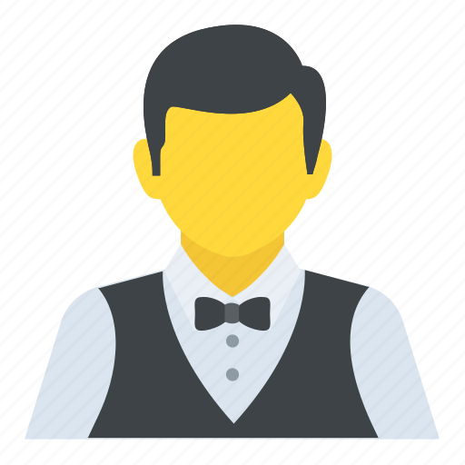 Bartender, hotel attendant, male waiter, waiter, waitperson icon - Download on Iconfinder