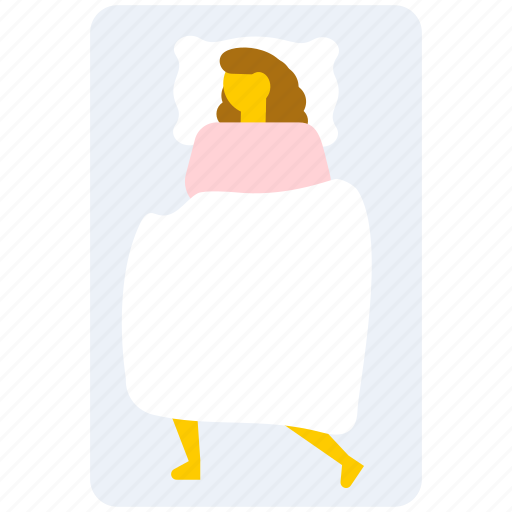 Bedroom, resting woman, sleeping woman, woman laying down in bed, young girl sleeping icon - Download on Iconfinder