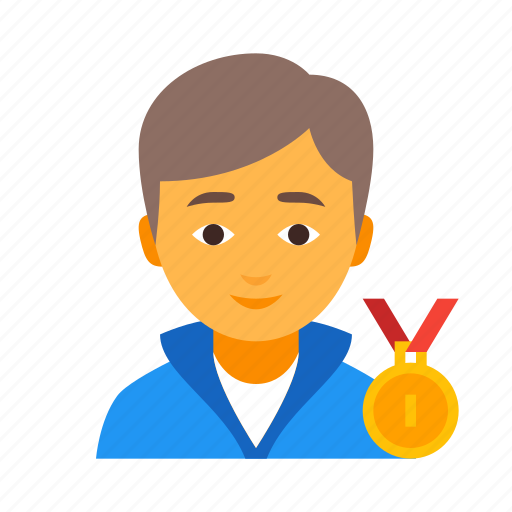 Champion, male, boy, man, sportsman, winner, award icon - Download on Iconfinder