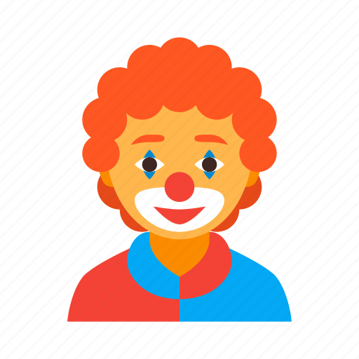 Clown, male, circus, funny, jester, man, red icon - Download on Iconfinder