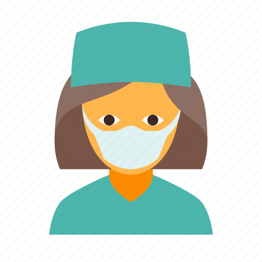 Female, surgeon, doctor, mask, medical, nurse, surgery icon - Download on Iconfinder