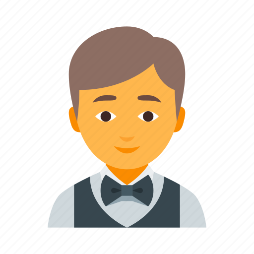 Male, waiter, garson, vest icon - Download on Iconfinder
