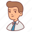 avatar, employee, male, man, people, tie, person 