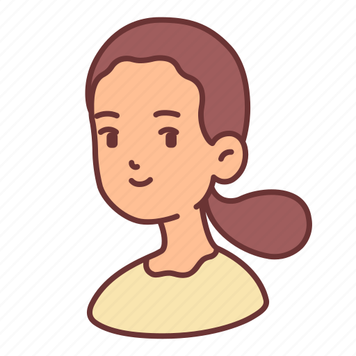 User, female, girl, woman, avatar, ponytail icon - Download on Iconfinder