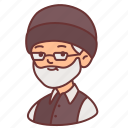 avatar, beard, glasses, grandfather, man, old, people