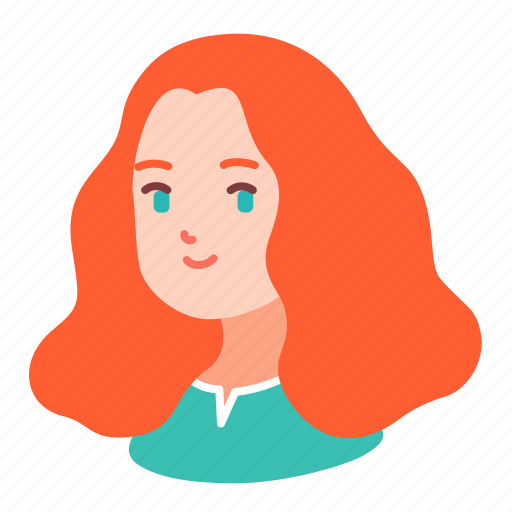 Avatar, curly, ginger, girl, people, teenager, woman icon - Download on Iconfinder