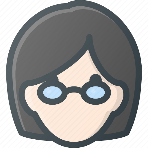 Avatar, geek, glases, head, people, woman icon - Download on Iconfinder