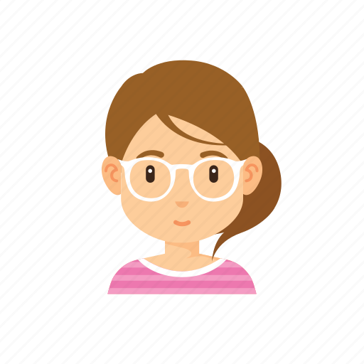 Avatar, cute, glasses, people, woman icon - Download on Iconfinder