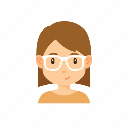 Avatar, girl, glasses, people, short hair, woman icon - Download on Iconfinder