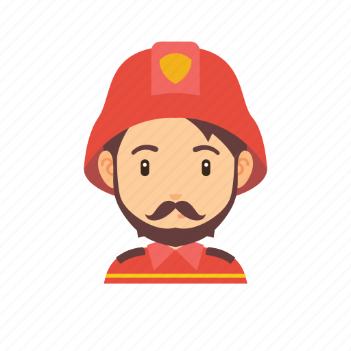 Beard, fire, firefighter, man, mustache, occupation, people icon - Download on Iconfinder